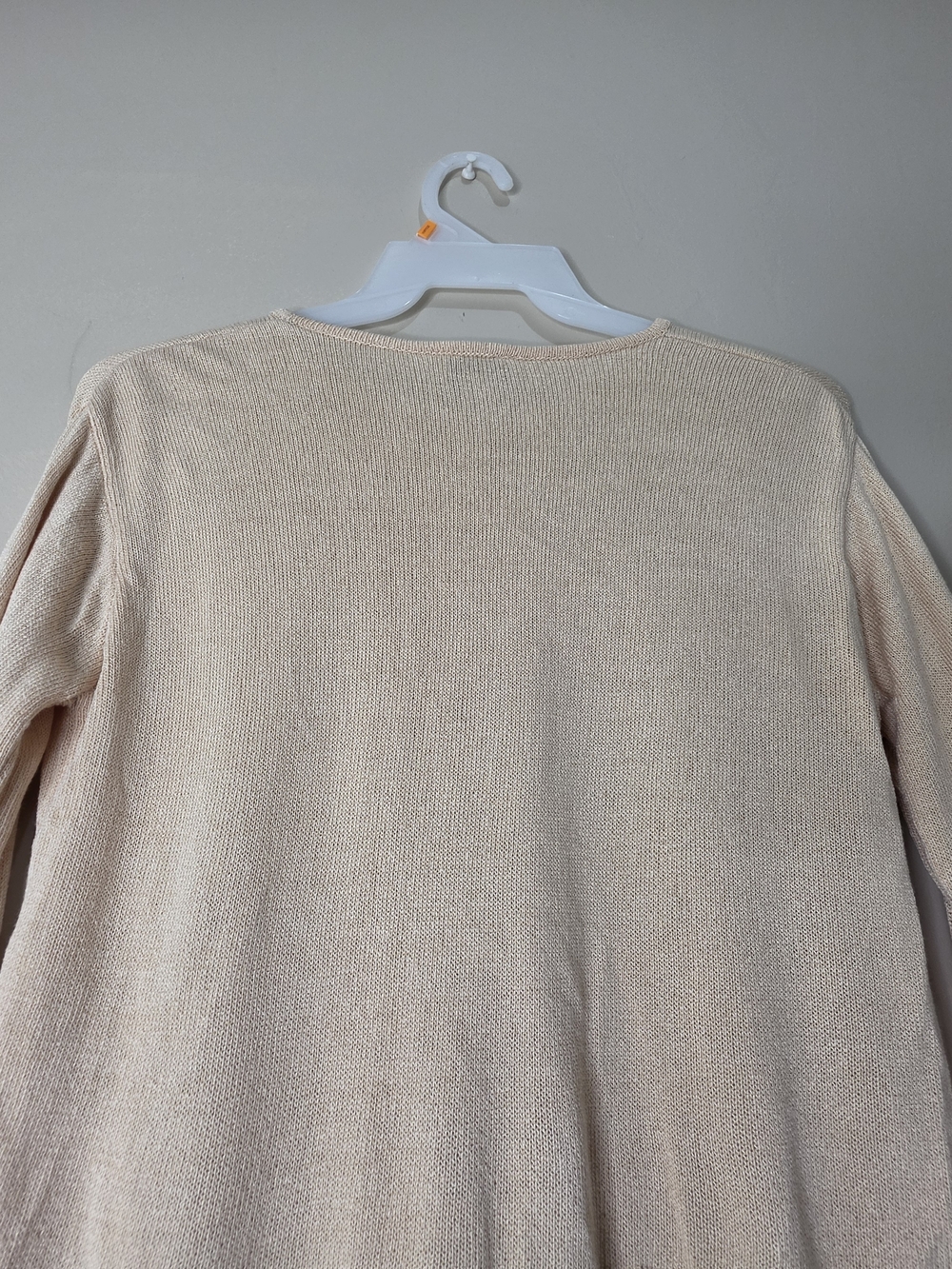 Ann Taylor LOFT Beige Knit Sweater Ruffle Hem Size S Soft Lightweight - Picture 11 of 13